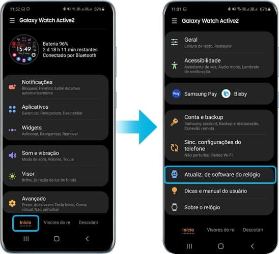 Samsung atualiza app do relógio com correções e mudanças visuais 