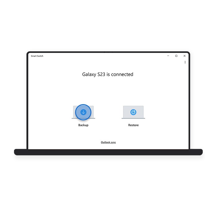 삼성 Smart Switch PC에서 갤럭시 데이터를 백업하고 복원하는 화면