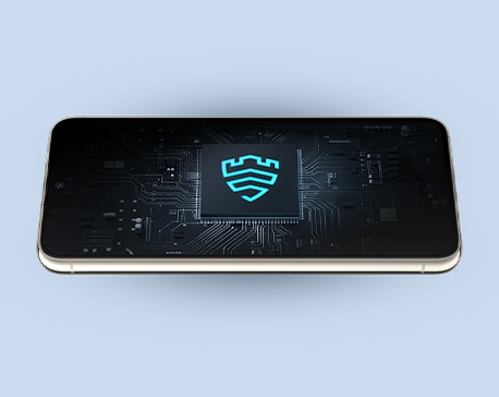 Una vista del Galaxy S23 plus muestra el logotipo de Samsung Knox.