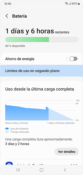 Background usage limits tab