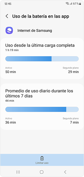 Limit usage tab