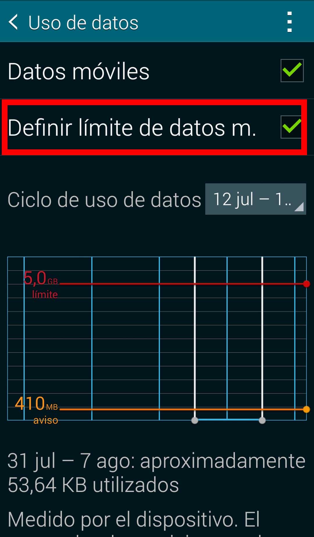 limitar datos