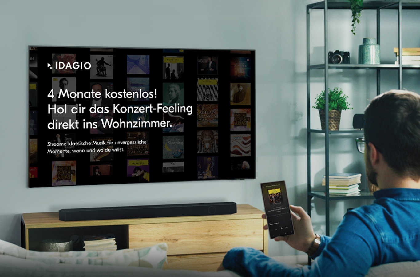 Logo von "IDAGIO" auf einem TV-Gerät