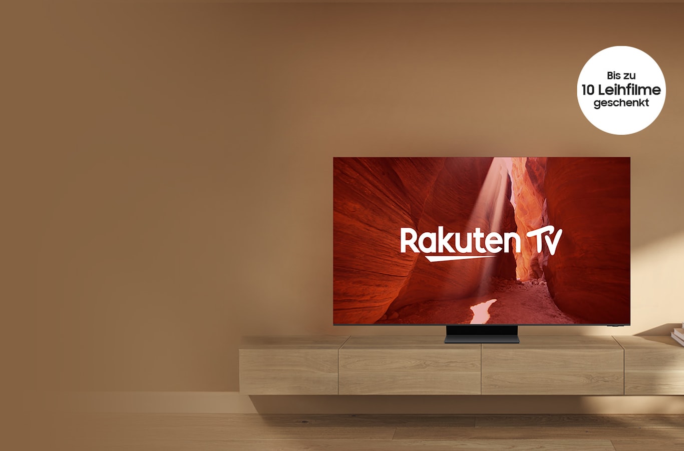 Logo von "Rakuten TV" auf einem TV-Gerät