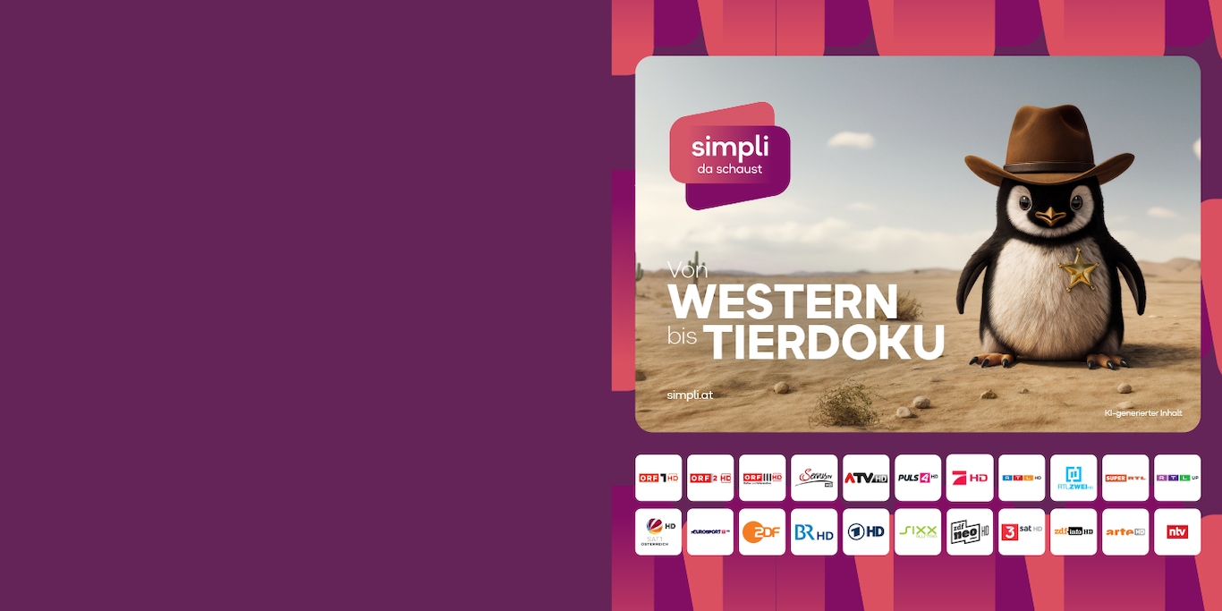 Logo von "simpliTV" auf einem TV-Gerät