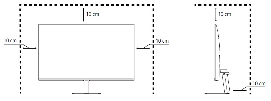 Checking space around the monitor