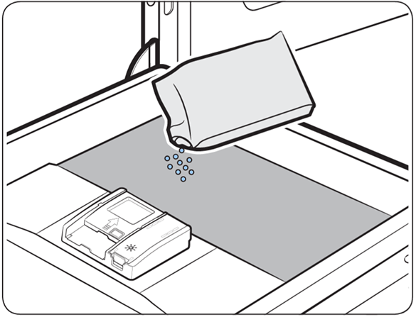 add a small amount of detergent on the door