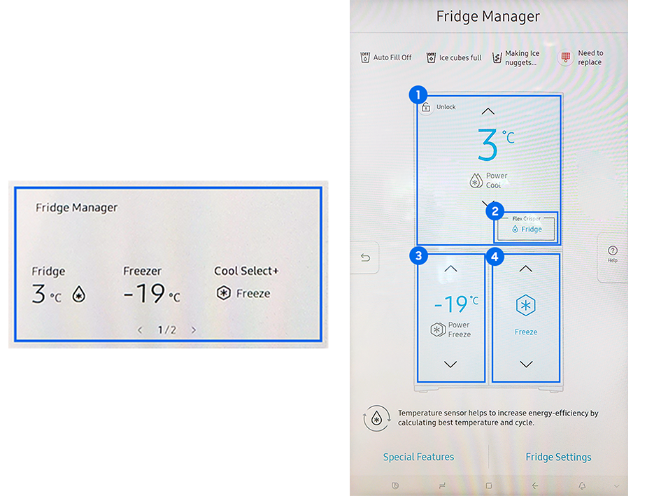 What is the ideal temperature setting on my refrigerator? Samsung