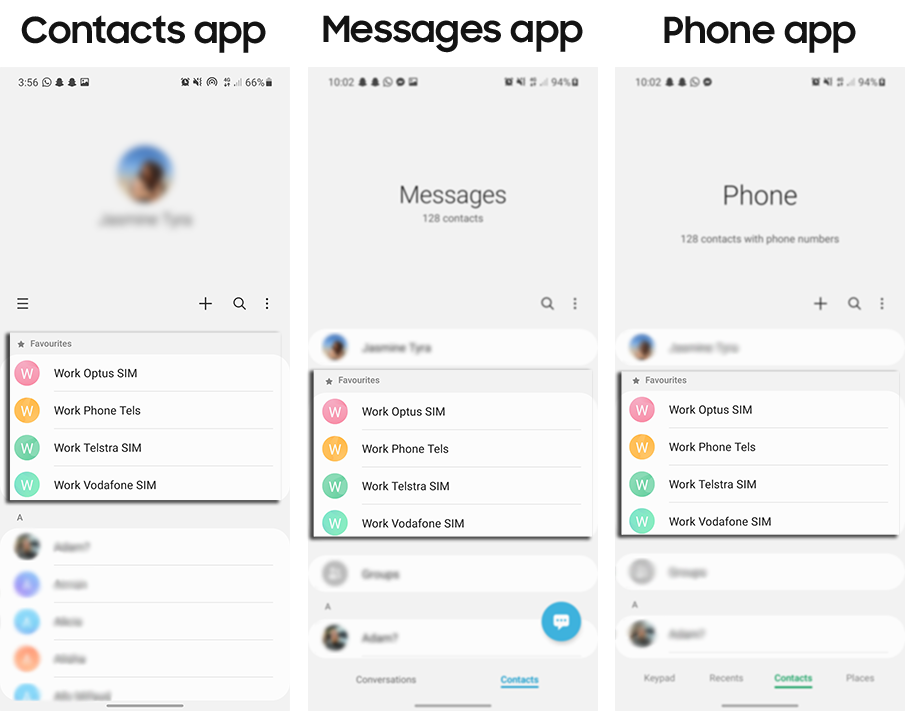 Setting up Favourite Contacts on my Samsung Phone Samsung Australia