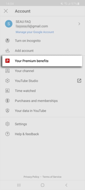 select Your Premium benefits button