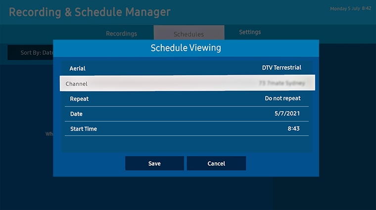 Schedule Viewing