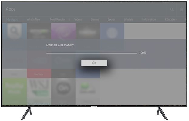samsung tv delete apps