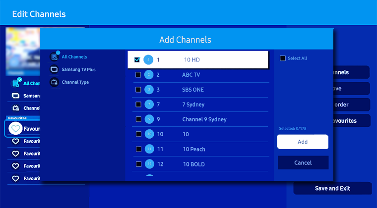 Select a channel