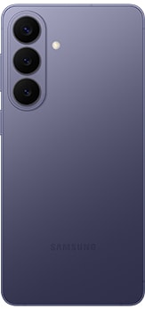 Galaxy S26 Plus in Cobalt Violet seen from the rear.
