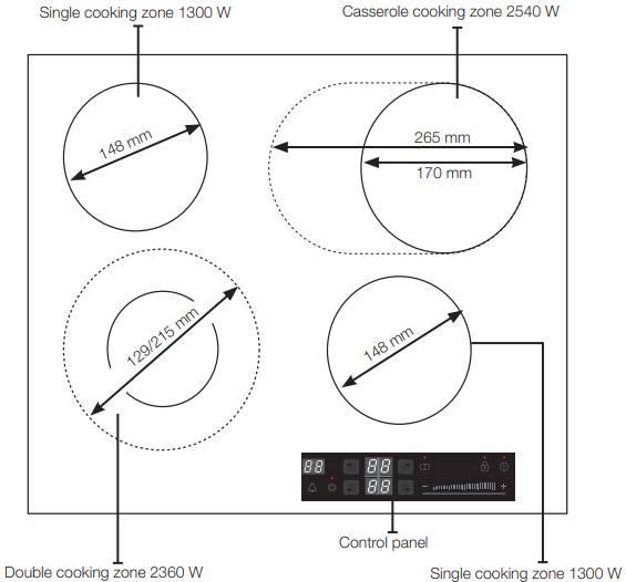 Layout and Features of the Samsung 60cm Electric Cooktop Samsung