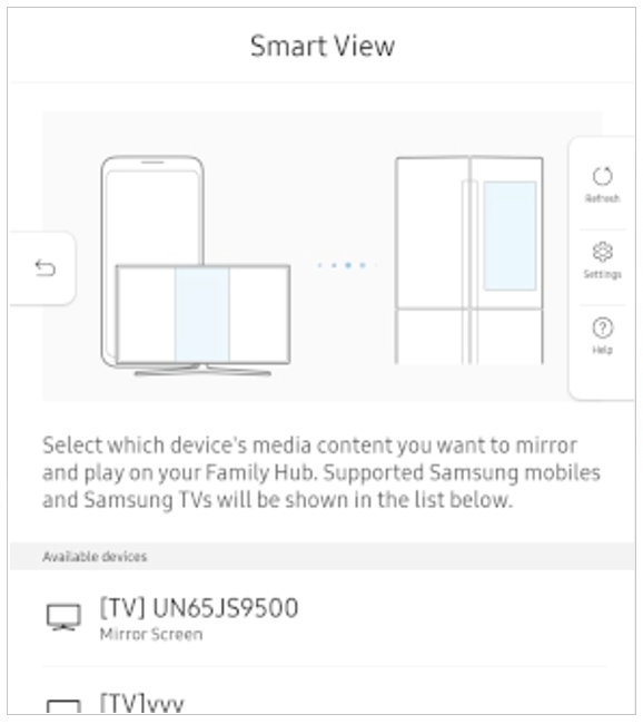 Guarda Samsung Smart TV su un frigorifero Samsung Family Hub