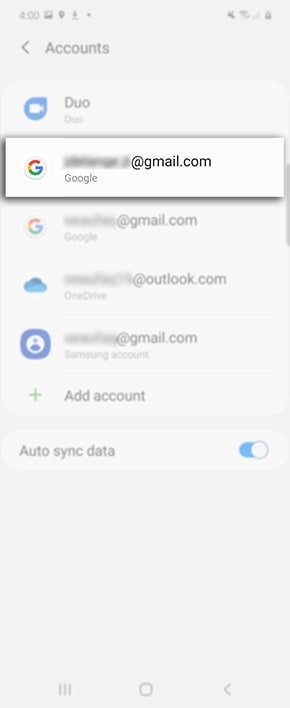 How do I remove an existing Google Account on my Samsung device