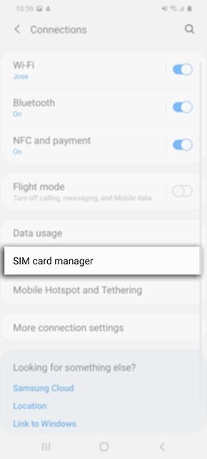 Select SIM card manager