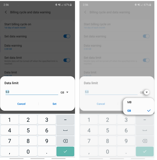 Mobile Data Limit on a Samsung Phone Samsung Australia