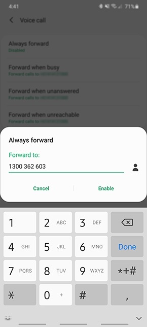 How do I enable Forward Calling on my Samsung Phone? Samsung Australia