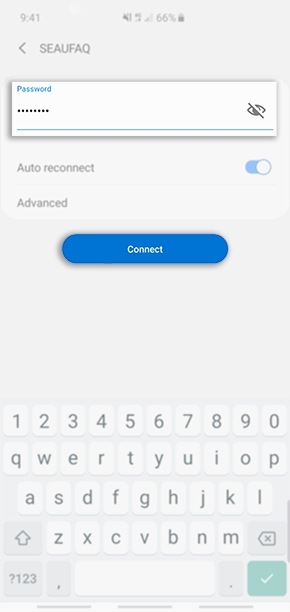 Enter the Password then tap Connect