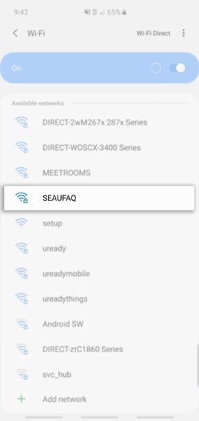 Select the Wi-Fi network you would like to connect to