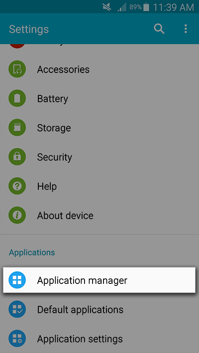 How do I delete the Application Data on my Galaxy Device? Samsung