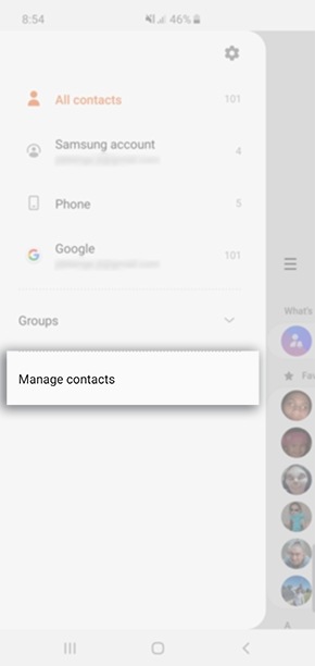 Select Manage Contacts