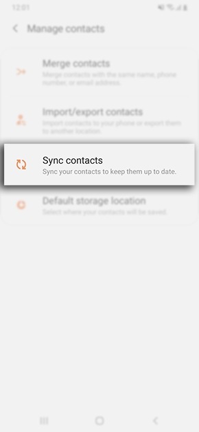 Tap on sync contacts