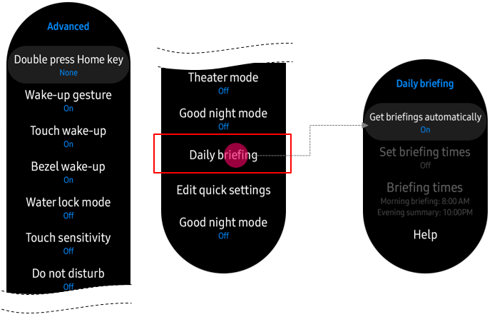 gear s3 turn off daily briefing