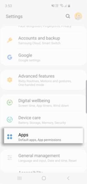 Head into your Settings and select Apps