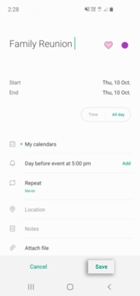 Using the Calendar app on my Samsung Phone Samsung Australia