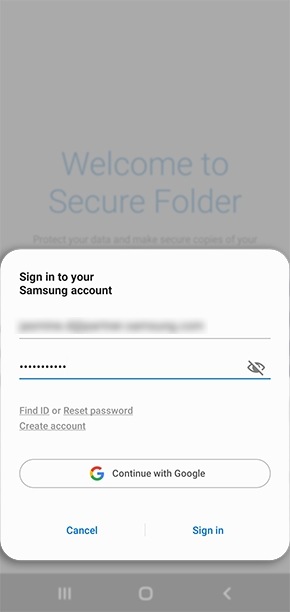access secure folder samsung