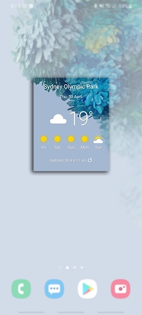 Using the Weather widget on a Samsung Phone Samsung Australia