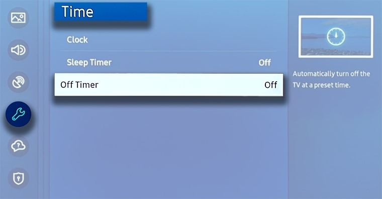 Off Timer option. Third on the list.