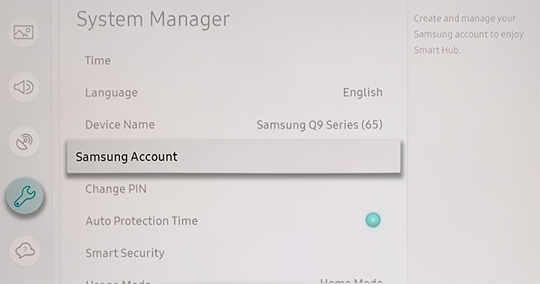 System Manager menu