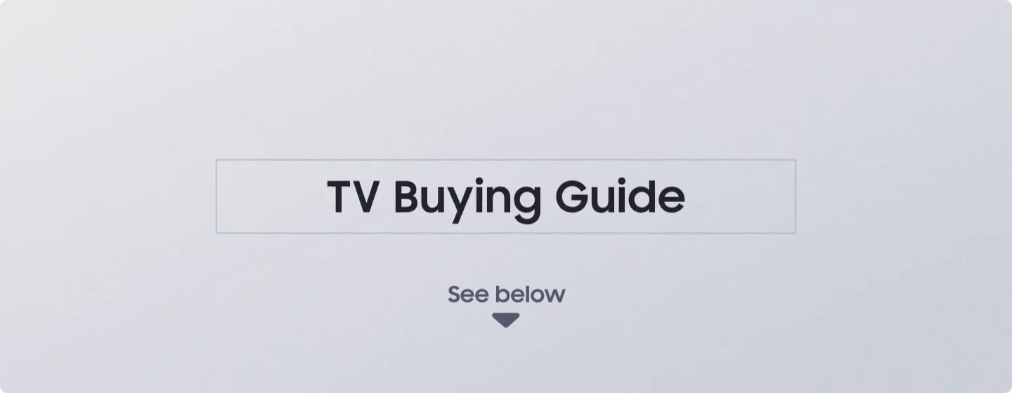 The text TV Buying Guide is presented at the center. The text See Below is on display below.