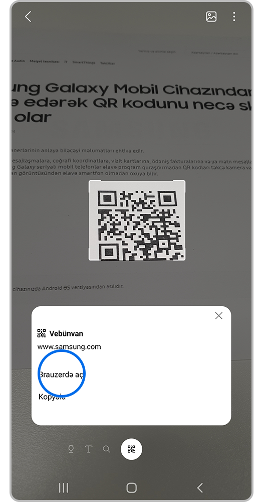 Samsung Serial Qr Code Samsung Galaxy Mobil Cihazından istifadə edərək QR kodunu necə skan ...