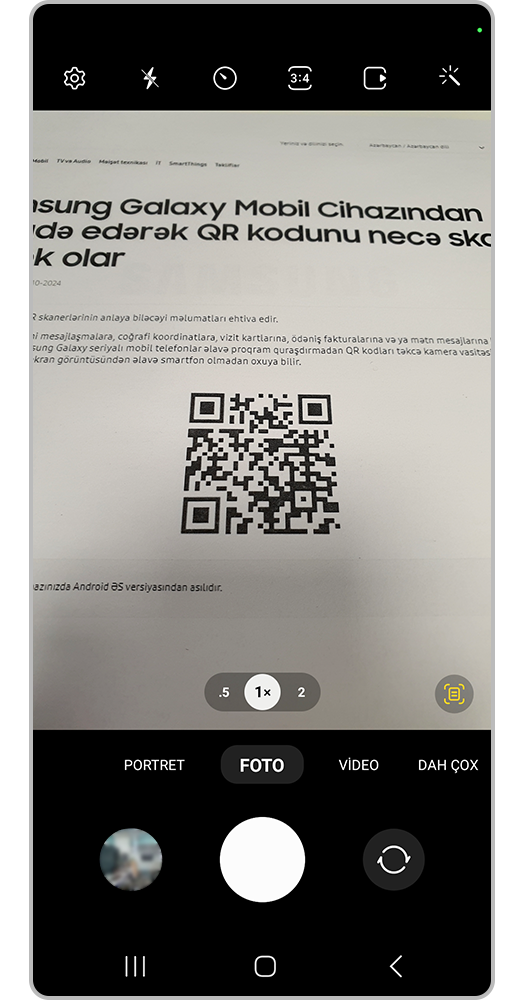 Samsung Galaxy Mobil Cihazından istifadə edərək QR kodunu necə skan ...