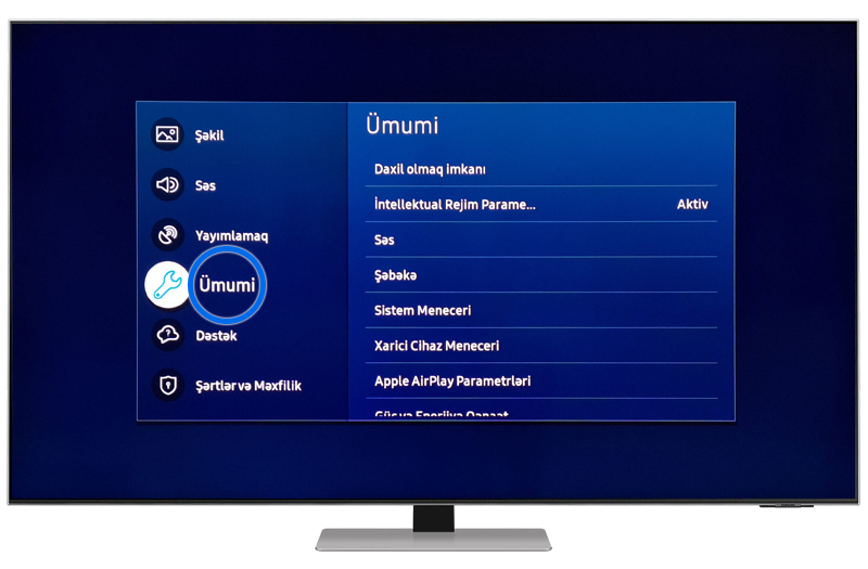 Samsung televizorunu necə sıfırlamaq olar Samsung AZƏRBAYCAN