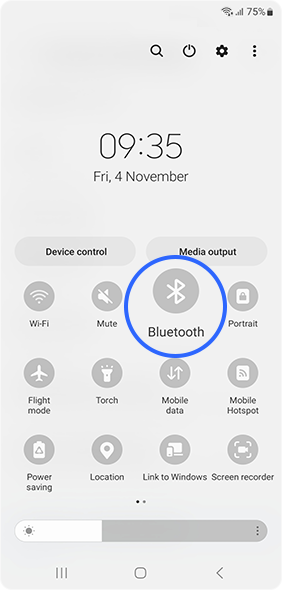 Click to disable Bluetooth icon to reduce battery usage
