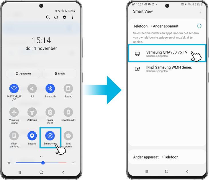 Problemen oplossen bij gebruik van Smart View Samsung BE