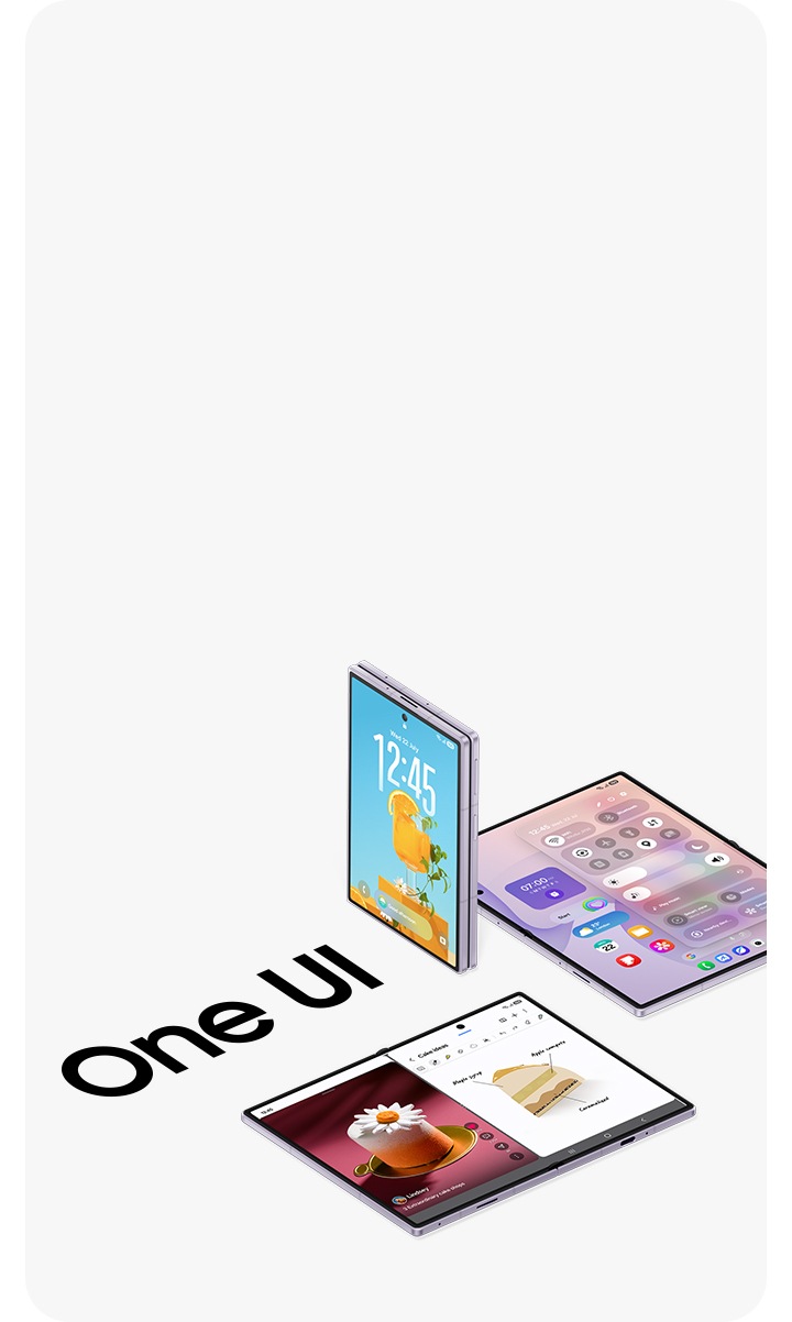 Un téléphone Galaxy S26 Ultra Cobalt Violet affiche une variété d’applications et de widgets sur l’écran d’accueil. Le téléphone est entouré par divers autres écrans et widgets qui montrent les différentes fonctions et activités qui peuvent être effectuées avec un téléphone Galaxy.