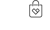 Een pictogram voor stap 1 van het aankoopproces op Samsung.com: een boodschappentas met het hartvormige Samsung Care+-logo erop.