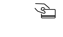 Een pictogram voor stap 2 van het aankoopproces op Samsung.com: een hand die een creditcard vasthoudt.