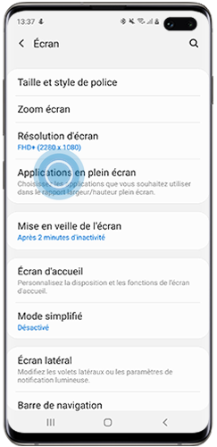 comment mettre ma télé samsung en plein écran