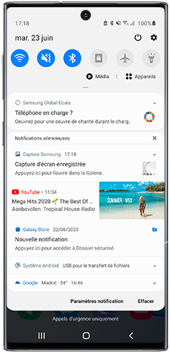 comment recevoir les notifications sur samsung