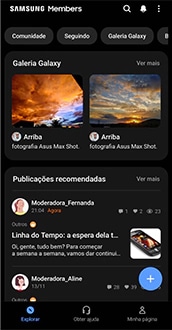 Abra o App Samsung Members
