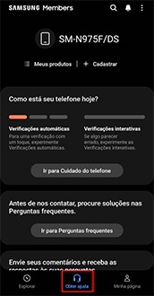 Escolher a opção Obter Ajuda, no menu inferior