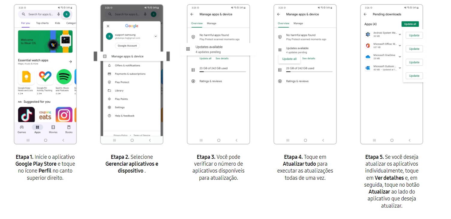 Como atualizar os aplicativos Play Store e Galaxy Store em seu Smartphone  Galaxy